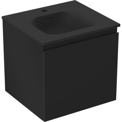 Mexen Orio mueble de ba帽o 50 cm con lavabo Vela, 1 caj贸n, negro mate - 91A10-05047-1-BF71-W23M71