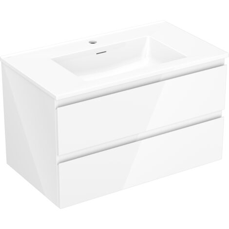 Mexen Orio mueble de ba帽o 80 cm con lavabo Otis, 2 cajones, blanco brillo - 91A10-08047-2-BFF00-W18M00