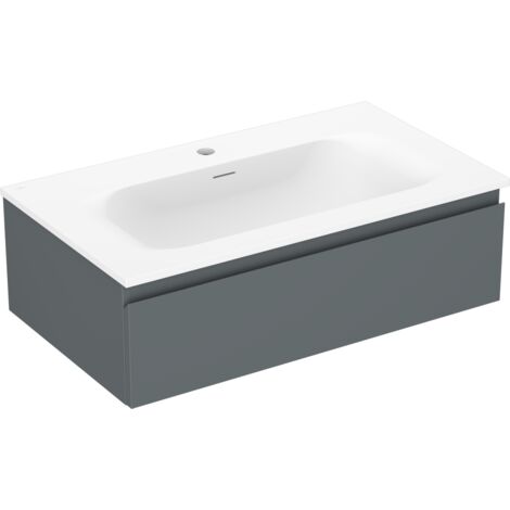 Mexen Orio mueble de ba帽o 80 cm con lavabo Vela, 1 caj贸n, grafito mate/blanco mate - 91A10-08023-1-BF66-W23M01