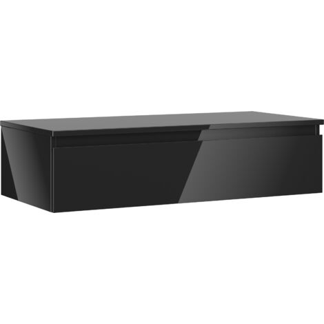 Mexen Orio mueble de ba帽o bajo lavabo 100 cm con encimera, 1 caj贸n, negro brillante - 91A10-10023-1-BFC70