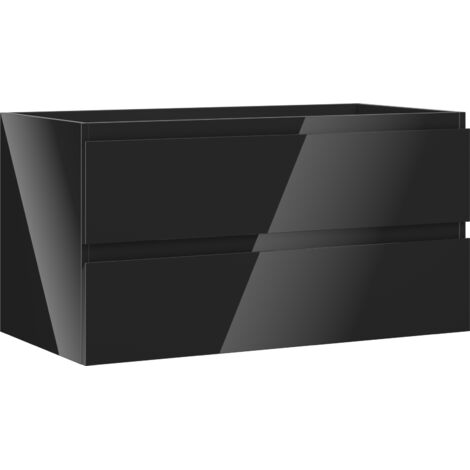 Mexen Orio mueble de ba帽o bajo lavabo 90 cm, 2 cajones, negro brillante - 91A10-09047-2-BFF70