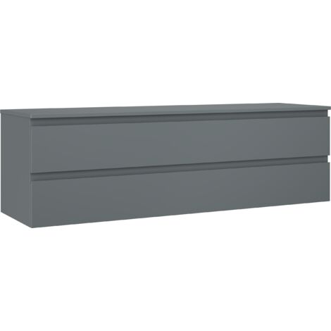 Mexen Orio mueble de ba帽o bajo lavabo de 160 cm con tablero, 2 cajones, grafito mate - 91A10-16047-2-BFFC66