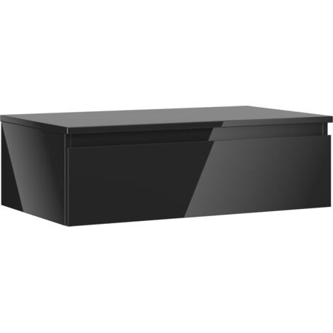 Mexen Orio mueble de ba帽o bajo lavabo de 80 cm con encimera, 1 caj贸n, negro brillante - 91A10-08023-1-BFC70