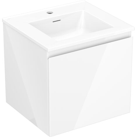 Mexen Orio mueble de ba帽o de 50 cm con lavabo Otis, 1 caj贸n, blanco brillante - 91A10-05047-1-BF00-W18M00