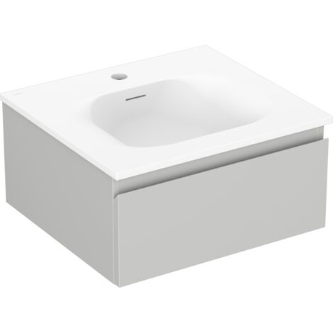 Mexen Orio mueble de ba帽o de 50 cm con lavabo Vela, 1 caj贸n, gris mate/blanco mate - 91A10-05023-1-BF62-W23M01