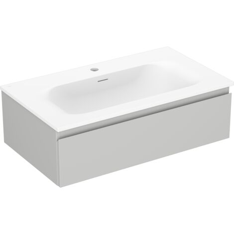 Mexen Orio mueble de ba帽o de 80 cm con lavabo Vela, 1 caj贸n, gris mate/blanco mate - 91A10-08023-1-BF62-W23M01