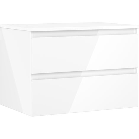 Mexen Orio mueble de ba帽o para lavabo de 70 cm con encimera, 2 cajones, blanco brillante - 91A10-07047-2-BFFC00