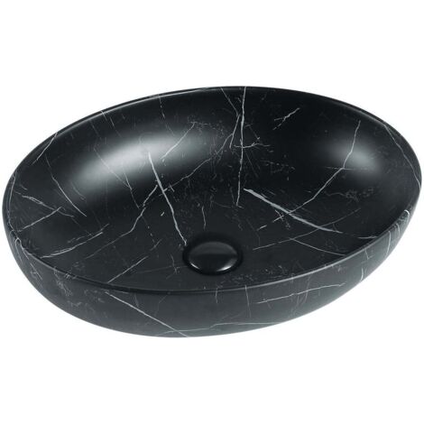Mexen Orsola lavabo da appoggio 52 x 39 cm, pietra nera - 21365271