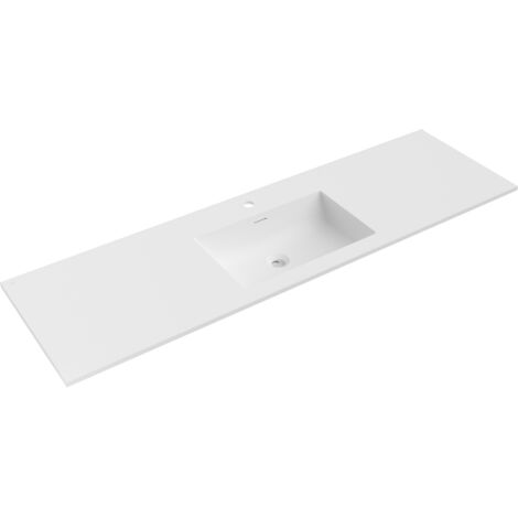 Mexen Otis lavabo empotrado en encimera 161 x 46,5 cm, blanco mate - 25181601