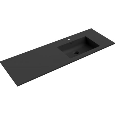 Mexen Otis lavabo empotrado en encimera derecha 141 x 46,5 cm, negro mate - 25181471P