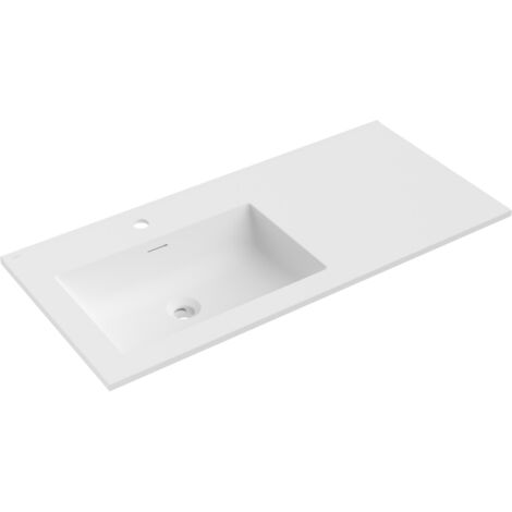 Mexen Otis lavabo empotrado en encimera izquierda 101 x 46,5 cm, blanco mate - 25181001L
