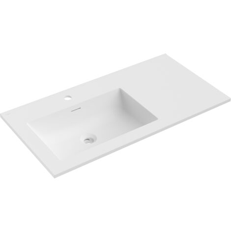 Mexen Otis lavabo empotrado en encimera izquierda 91 x 46,5 cm, blanco mate - 25189001L