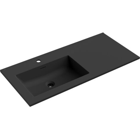 Mexen Otis lavabo empotrado en encimera izquierdo 101 x 46,5 cm, negro mate - 25181071L