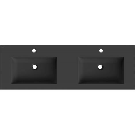 Mexen Otis lavabo encastrado doble 141 x 46,5 cm, negro mate - 25181471D