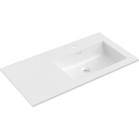 Mexen Otis lavabo encastré à droite 91 x 46,5 cm, blanc brillant - 25189000P