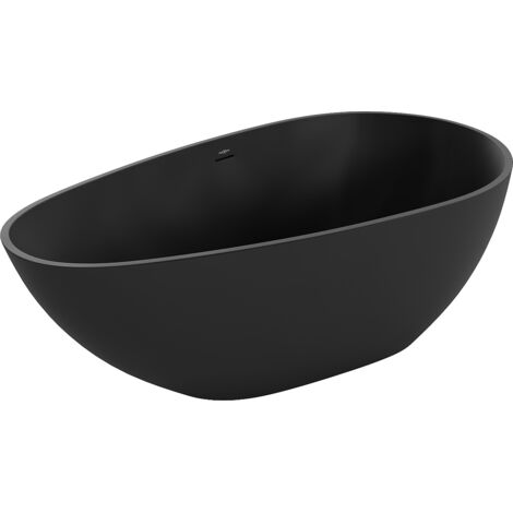 Mexen Palermo baignoire autonome en conglomérat 150 x 78 cm, Noir mat - 57211507870