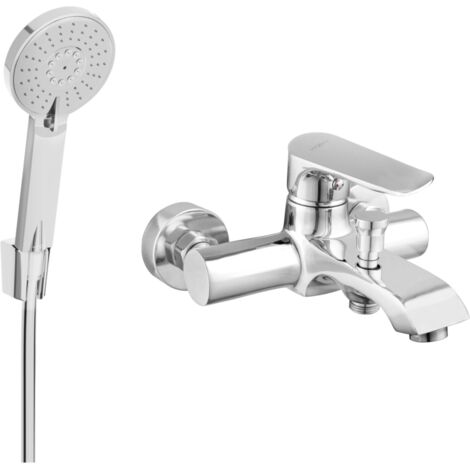 Mexen Pecos R40 rubinetto da vasca con set doccia, cromo - 7273R40-00