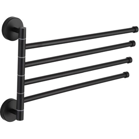 Mexen perchero giratorio cu谩druple para toallas, negro - 7039244-70