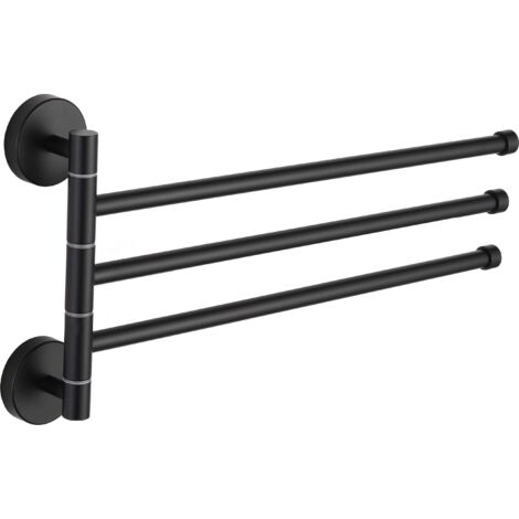Mexen perchero giratorio triple para toallas, negro - 7039243-70
