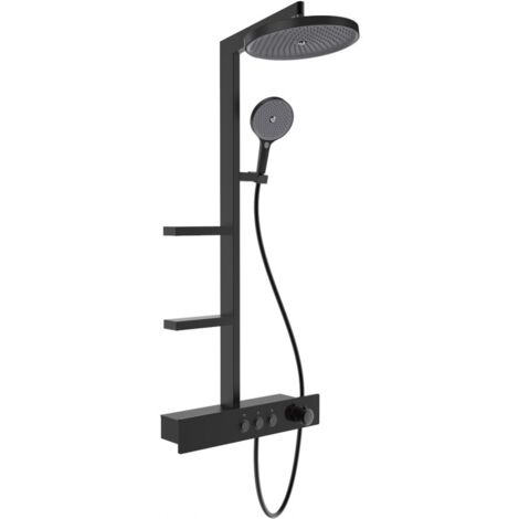 Mexen Plex set doccia esterno con soffione e miscelatore, nero - 78103-70
