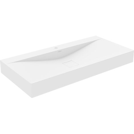 Mexen Poli lavabo sobre encimera de conglomerado 1/O 100 x 48 cm, blanco - 23021001