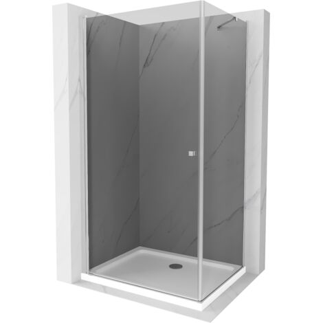 Mexen Pretoria cabine de douche pivotante 70 x 90 cm, graphite, chrome + receveur Flat - 852-070-090-01-40-4010