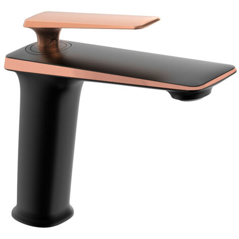 Mexen Purus robinet de lavabo, Noir/Or rose - 745800-76