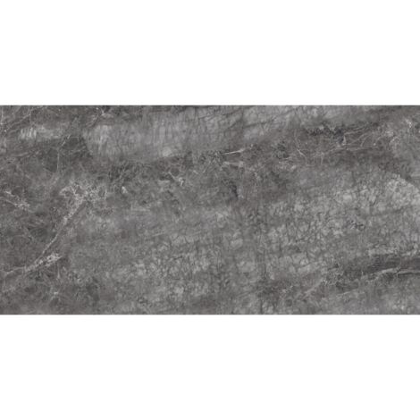 Mexen Quetta Nero gres esmaltado rectificado G1, azulejo de suelo y pared 120 x 60 cm, brillo - TL136-120-060-03