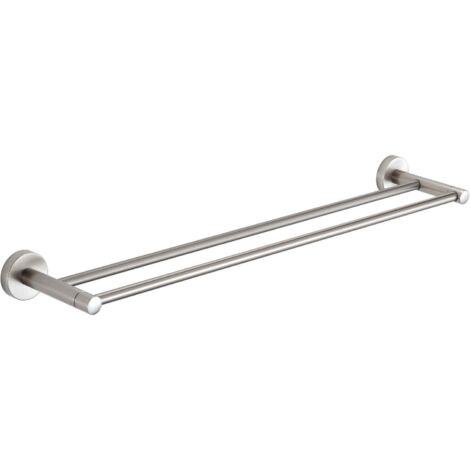 Mexen Remo doble perchero para toallas, n铆quel cepillado - 7050725-97