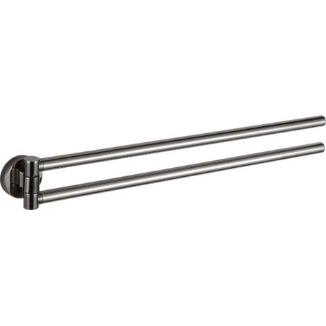 Mexen Remo doble toallero giratorio, cromo negro - 70507255-73