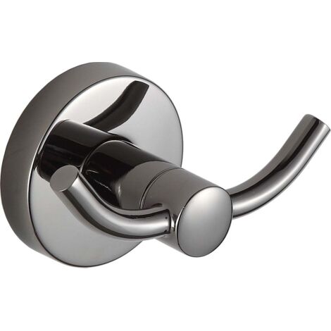 Mexen Remo doppio gancio per asciugamano, black chrome - 70507352-73