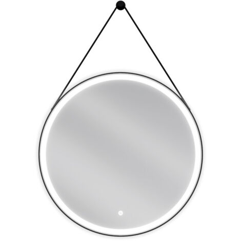 Mexen Reni specchio da bagno retroilluminato, rotondo 70 cm, LED 6000K, antiappannamento, cornice nera - 9812-070-070-611-70
