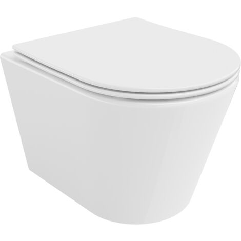 Mexen Rico cuvette WC sans bride Tornado avec abattant à descente lente slim, duroplast, blanc brillant - 30720400T