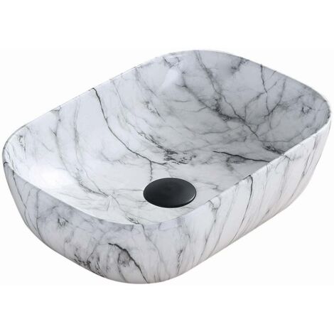 Mexen Rita lavabo de comptoir 45 x 32 cm, Pierre blanche - 21084591
