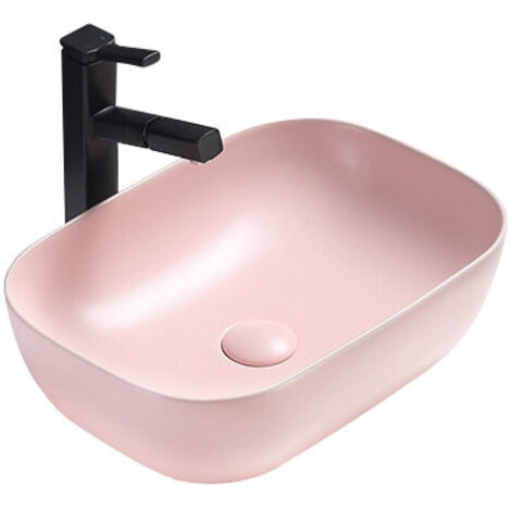 Mexen Rita lavabo de encimera 45 x 32 cm, rosa mate - 21084544