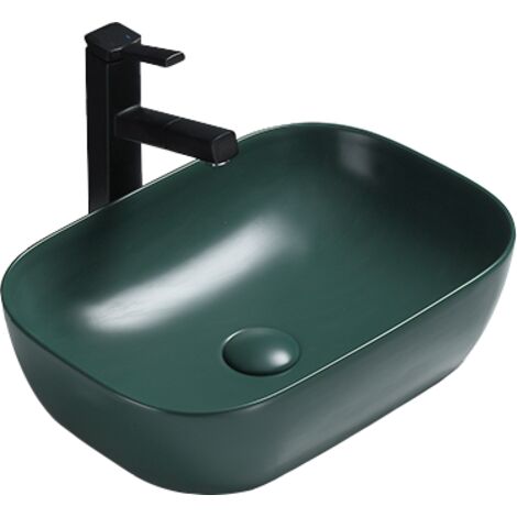 Mexen Rita lavabo de encimera 45 x 32 cm, verde oscuro mate - 21084547