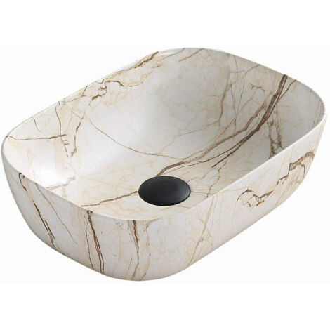 Mexen Rita lavabo sobre encimera 45 x 32 cm, piedra beige - 21084592