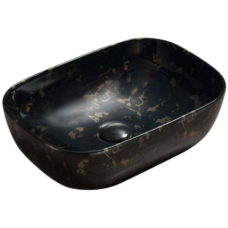 Mexen Rita lavandino da appoggio 45 x 32 cm, pietra nera - 21084594