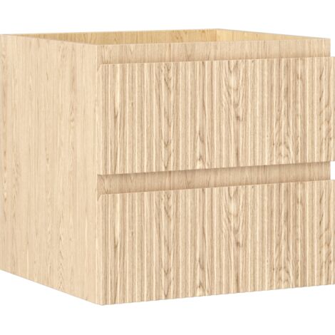 Mexen Rivel armadietto da bagno sotto lavabo 50 cm, 2 cassetti, scanalato, rovere - 91A20-05047-2-BFF81