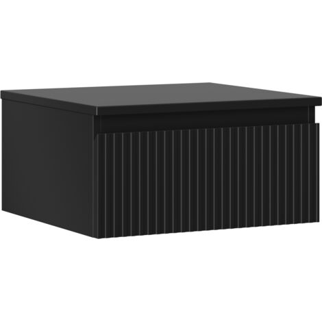 Mexen Rivel armadietto da bagno sottolavabo 50 cm con piano, 1 cassetto, scanalato, nero opaco - 91A20-05023-1-BFC71