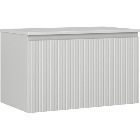 Mexen Rivel armadietto del bagno sotto lavabo 80 cm con piano, 1 cassetto, scanalato, grigio opaco - 91A20-08047-1-BFC62