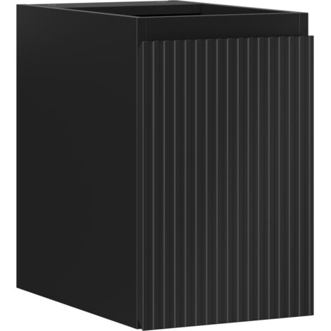 Mexen Rivel armario de ba帽o bajo lavabo 30 cm, 1 puerta, ranurado, negro mate - 91A21-03047-1-BF71