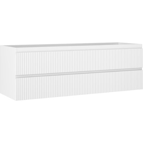 Mexen Rivel armario de ba帽o bajo lavabo de 140 cm, 2 cajones, acanalado, blanco mate - 91A20-14047-2-BFF01