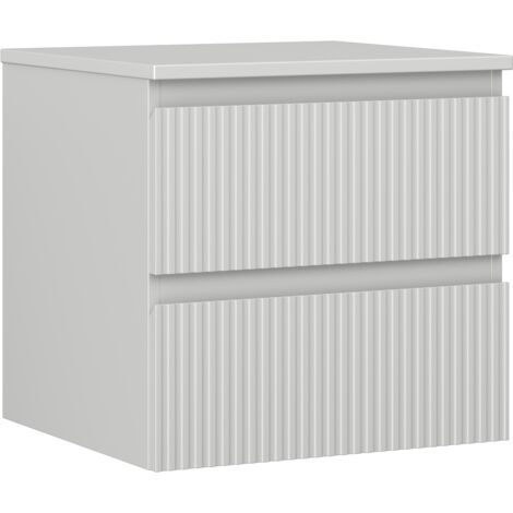 Mexen Rivel armario de ba帽o bajo lavabo de 50 cm con tablero, 2 cajones, ranurado, gris mate - 91A20-05047-2-BFFC62
