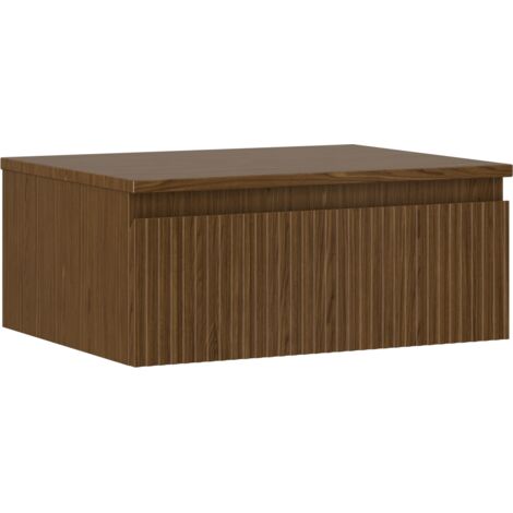 Mexen Rivel Armoire de salle de bain sous lavabo 60 cm avec plateau, 1 tiroir, rainuré, noyer - 91A20-06023-1-BFC86