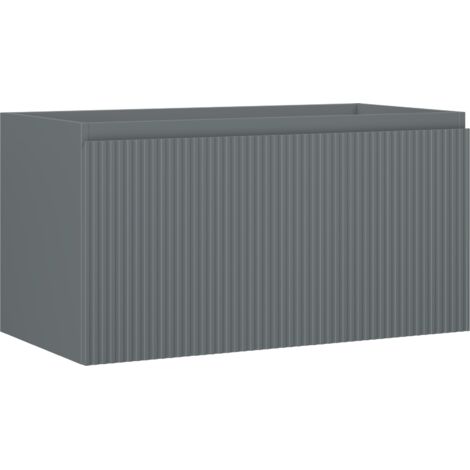 Mexen Rivel armoire de salle de bain sous lavabo 90 cm, 1 tiroir, rainurée, gris mat - 91A20-09047-1-BF66