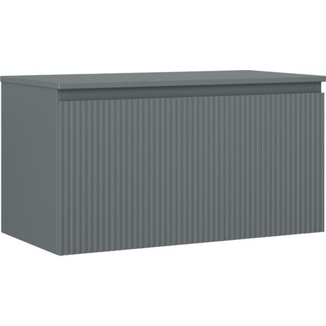 Mexen Rivel armoire de salle de bain sous-lavabo 90 cm avec dessus, 1 tiroir, rainuré, graphite mat - 91A20-09047-1-BFC66
