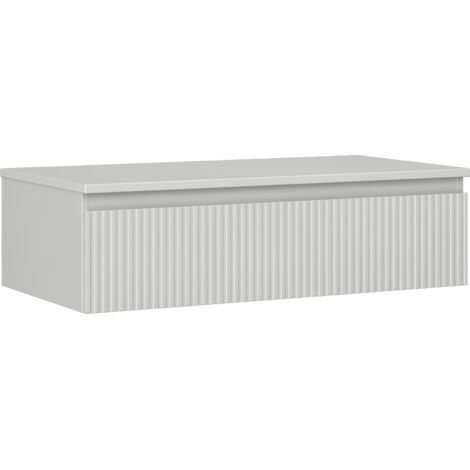 Mexen Rivel armoire de salle de bain sous lavabo 90 cm avec plateau, 1 tiroir, cannelée, gris mat - 91A20-09023-1-BFC62
