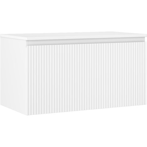 Mexen Rivel armoire de salle de bain sous lavabo 90 cm avec plateau, 1 tiroir, rainurée, blanc mat - 91A20-09047-1-BFC01
