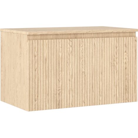 Mexen Rivel armoire de salle de bains sous-lavabo 80 cm avec plateau, 1 tiroir, rainurée, chêne - 91A20-08047-1-BFC81
